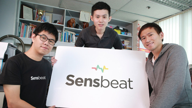  Sensbeat.創辦人陳皓彬（左）直言，他們勝在年輕有本錢，輸得起。圖為他與其團隊黃梓烽（中）及陳建豐（右）合照（梁偉榮攝 ）